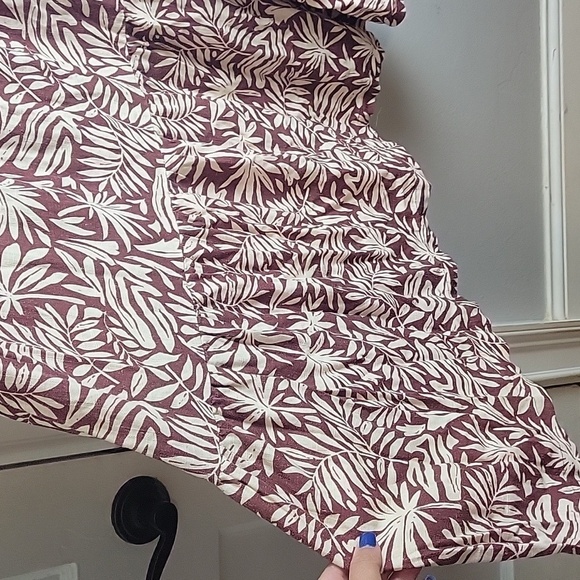 Lost + Wander Palm Oasis Puff Sleeve Midi Dress-Size Large - Picture 12 of 17